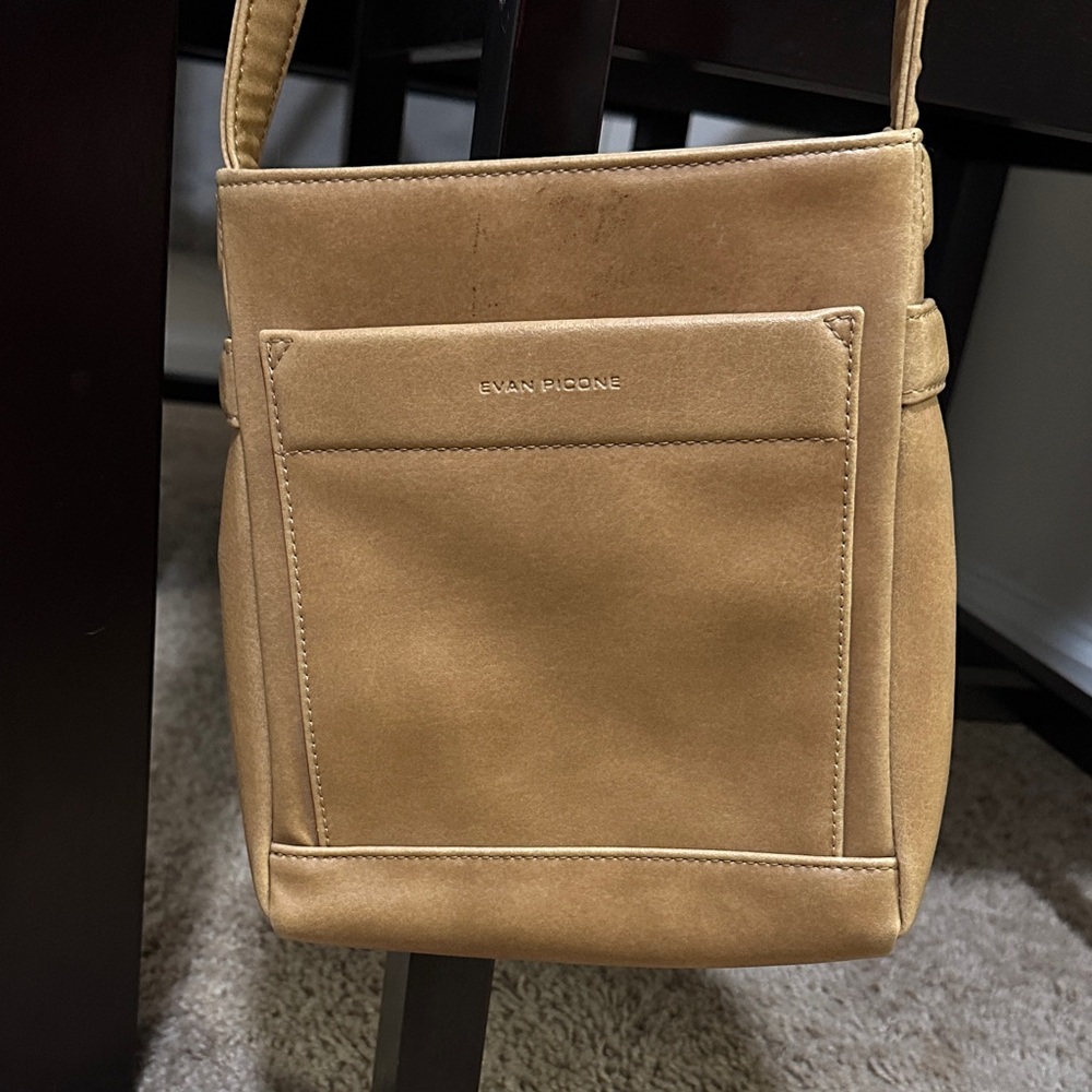 Evan Picone Caramel Tan Messenger Crossbody